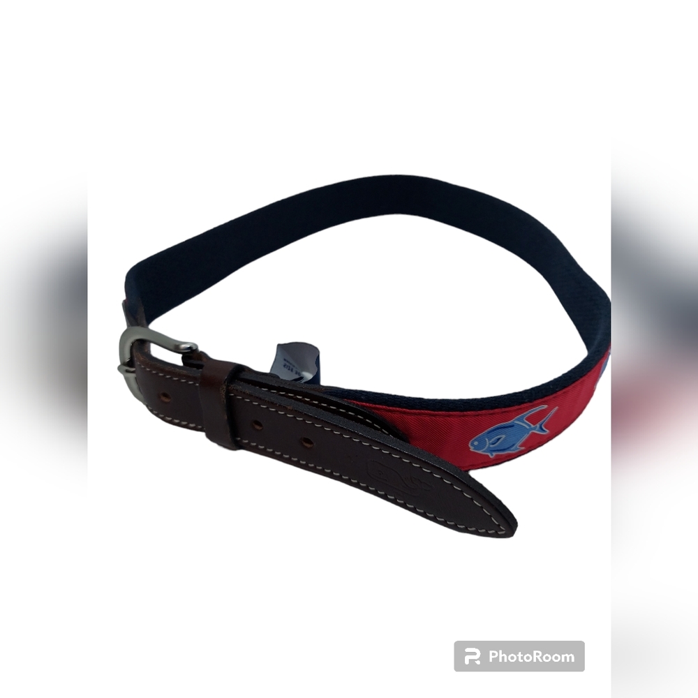 Vineyard Vines by Shep & Ian Pompano Fish Design Men's Belt Size 30 - Picture 6 of 11
